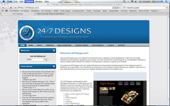 Websites: 24/7 Designs website